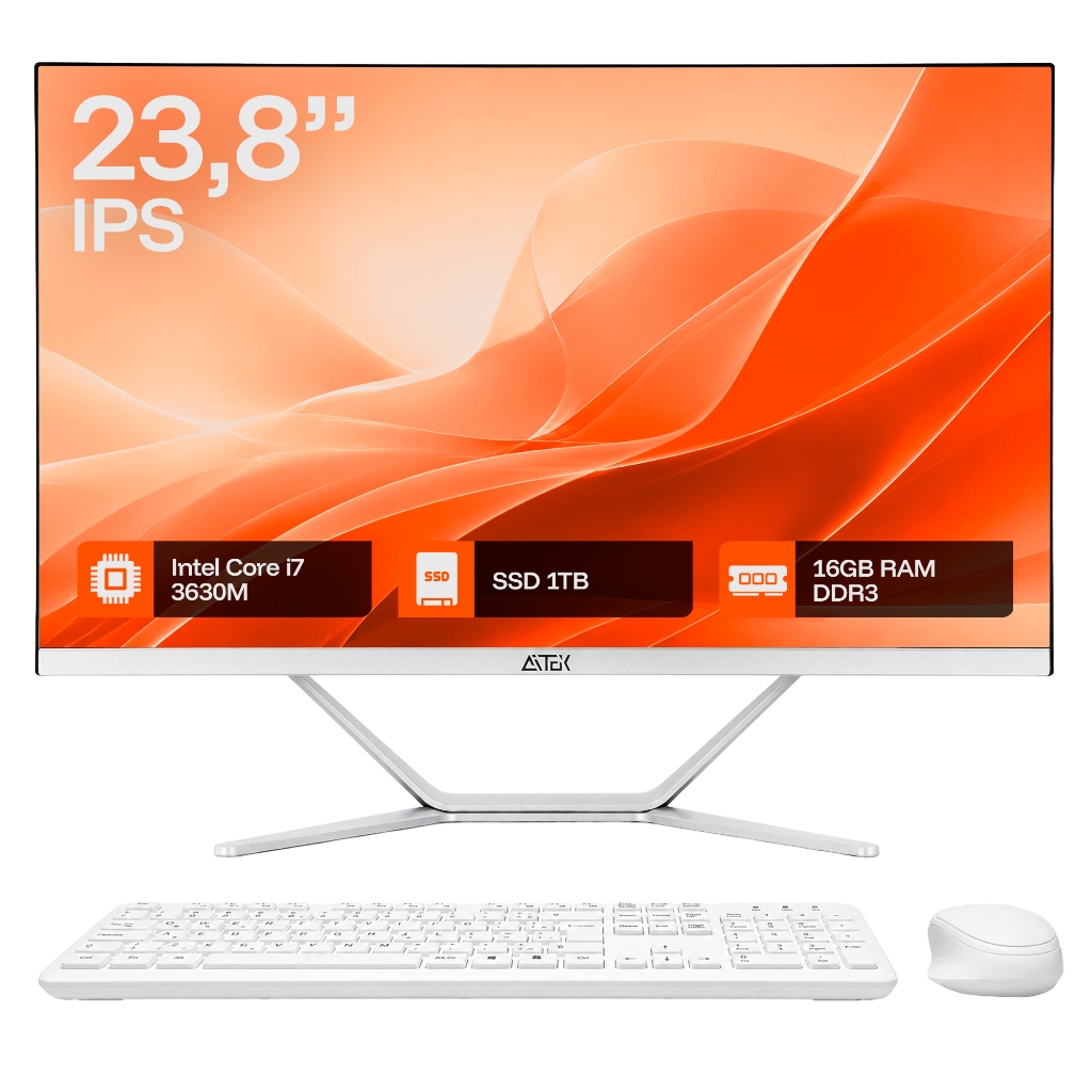 Computador All In One 23,8" Full HD Intel Core i7 16GB RAM SSD 1TB Wi-Fi Bluetooth HDMI VGA USB