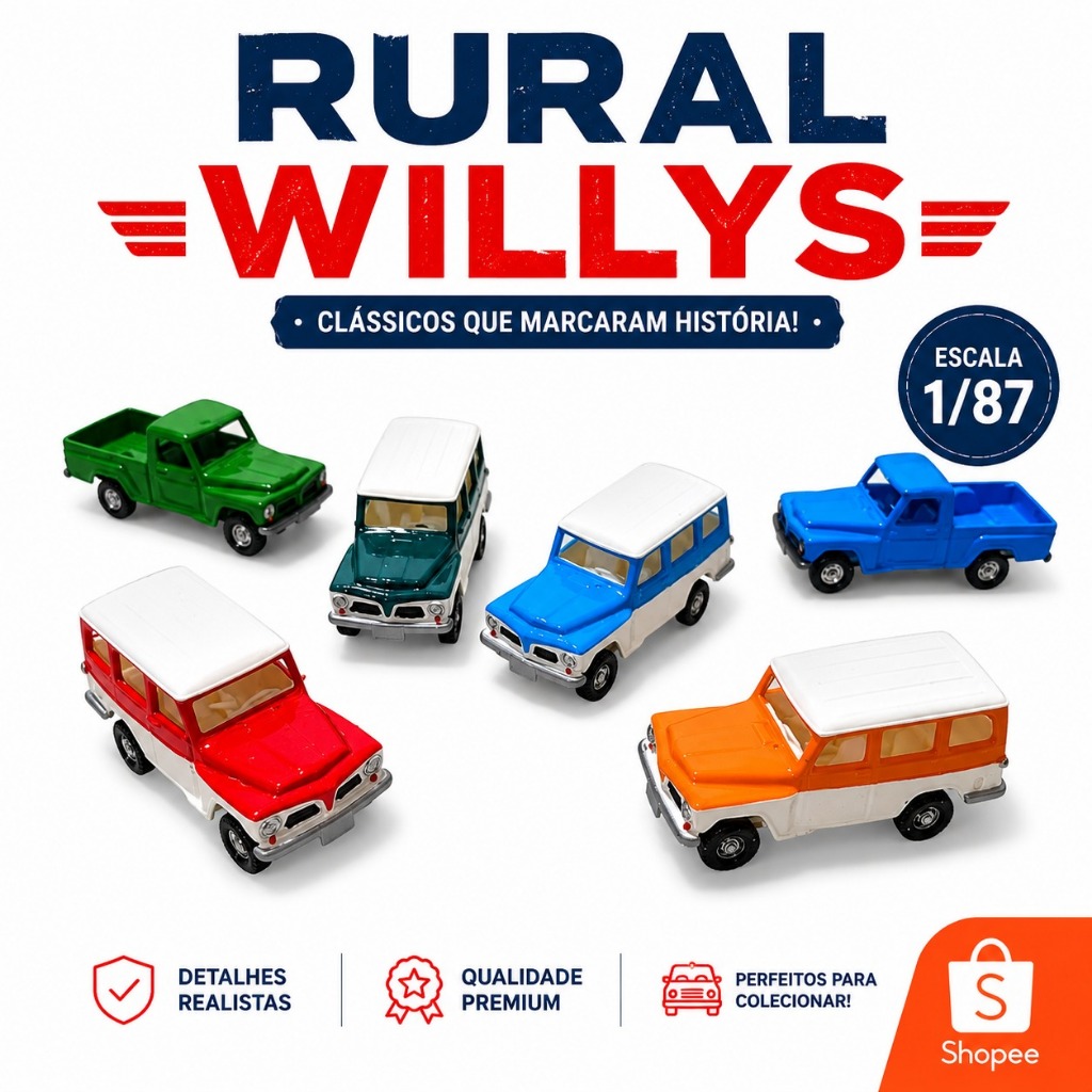 MINIATURA RURAL WILLYS - HO - 1/87
