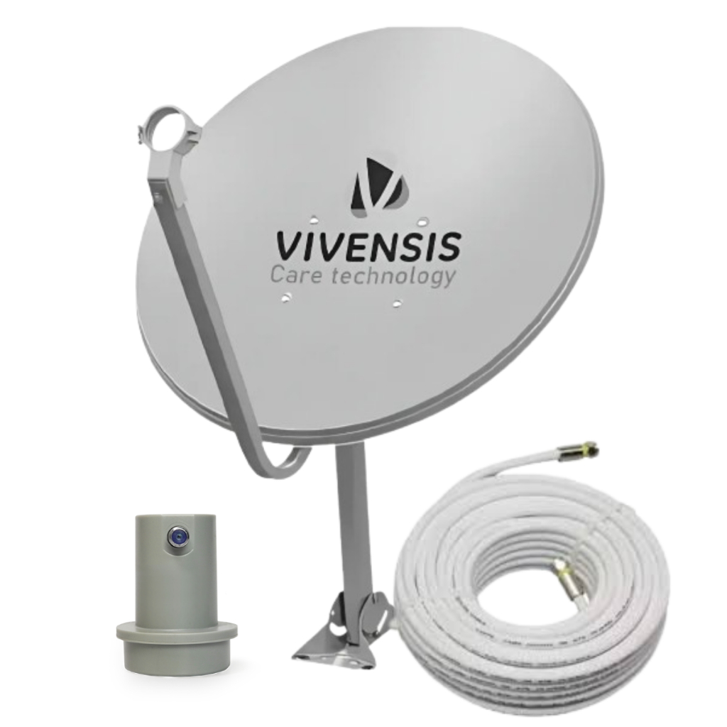 Kit Antena Digital Parabólica Vivensis 60cm Lnbf Ku Cabo