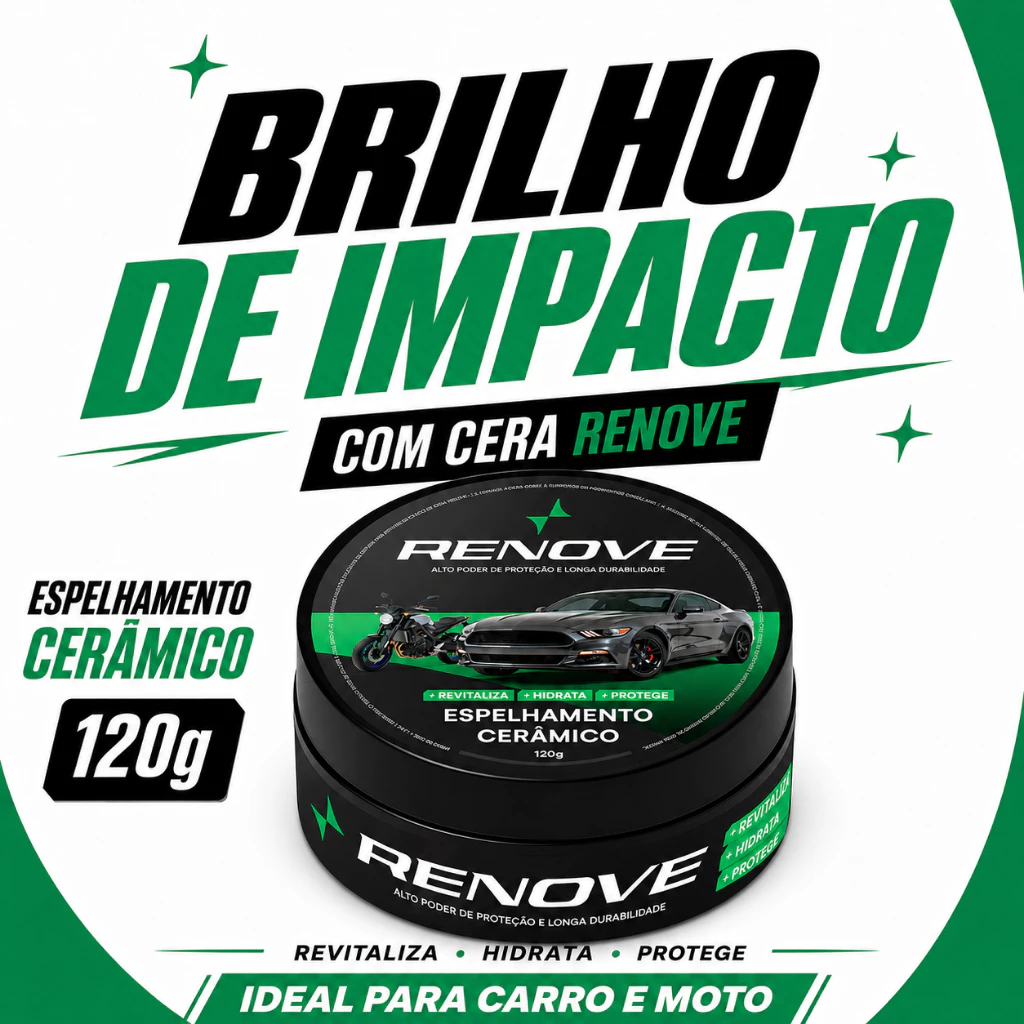 Cera Automotiva Com Carnaúba 120g Renove Espelhamento Cerâmico — imagem 1