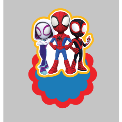Apliques 3D HOMEM ARANHA E SEUA AMIGOS - Lembrancinha para festas infantis - Apliques personalizados