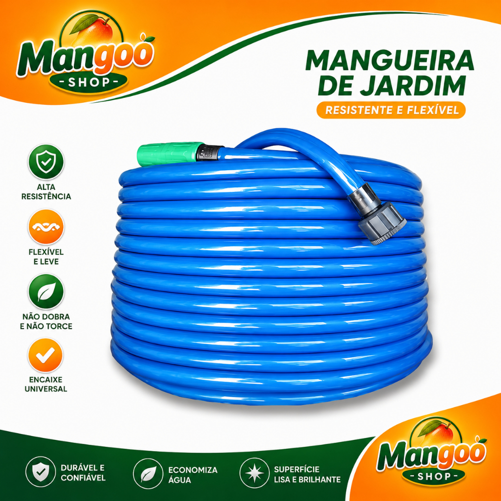 Mangueira Jardim Reforçada Lisa Flexivel 50 30 25 20 15 10 7 Metros Pronta Entrega na Promoção