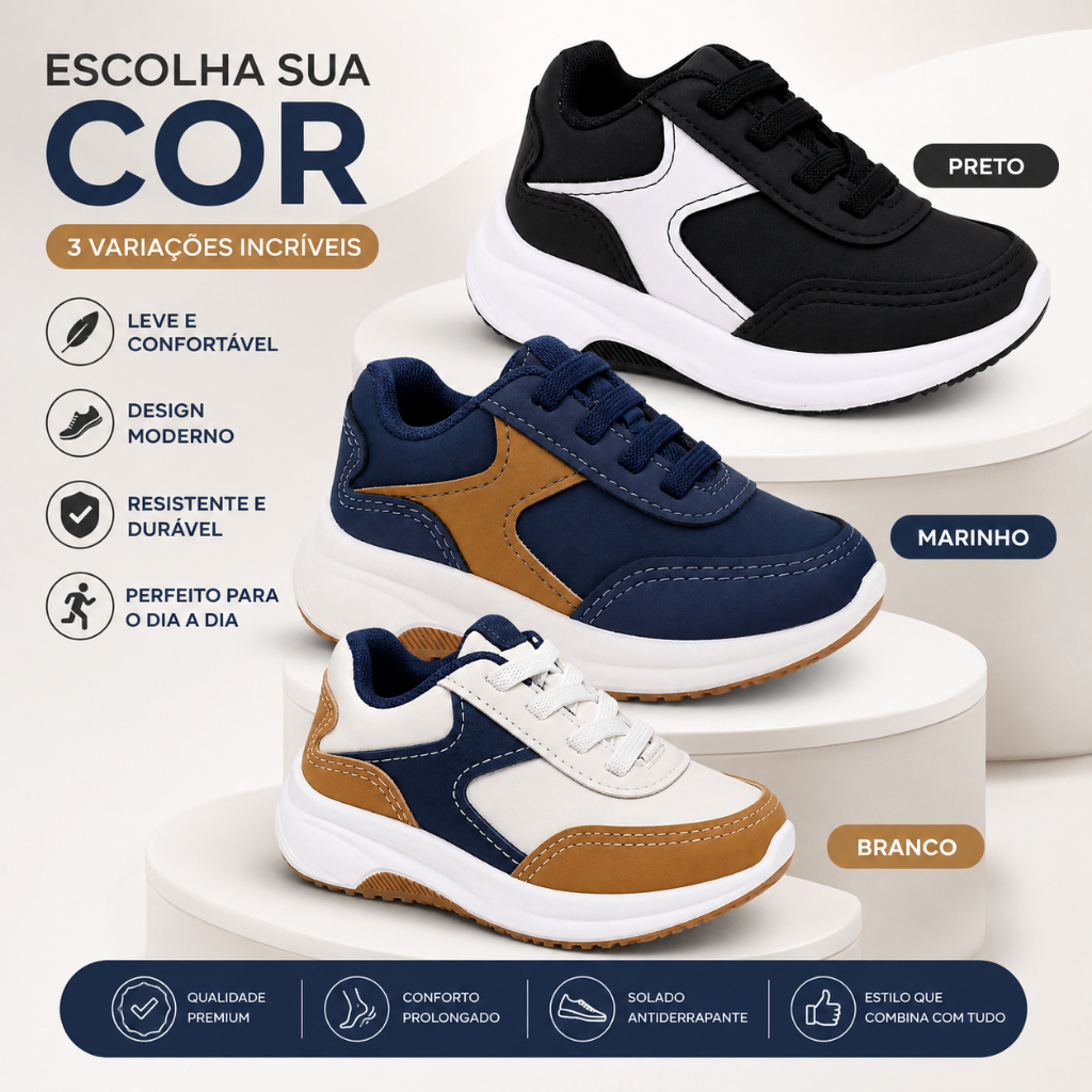 Tênis Infantil Molekinho Confortável Conforto Calce Fácil 2634