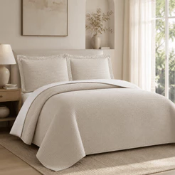 Kit Colcha Eternity Casal\Queen\King 3 Peças Cobre Leito Luxuoso Jacquard Super Macio Estampado Soft