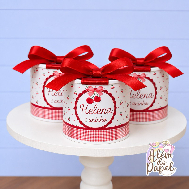Tubolatas Cerejinha Personalizada- lembrancinha Cerejinha / Festa infantil Cerejinha / aniversário