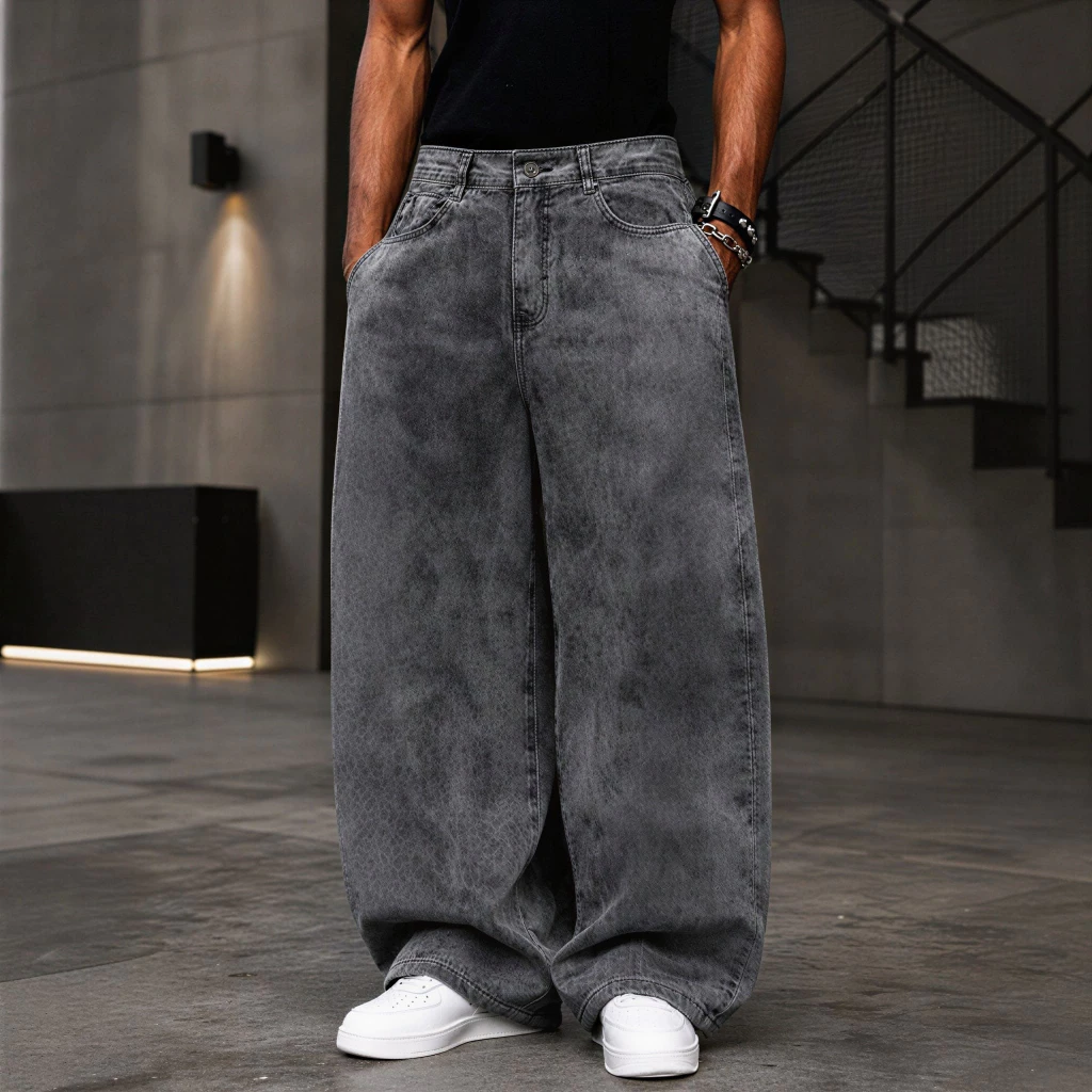 Calça Jeans Baggy Masculina Balão Larga Carpenter Streetwear Skatista Wide Leg Premium Casual Confortável Dazzling