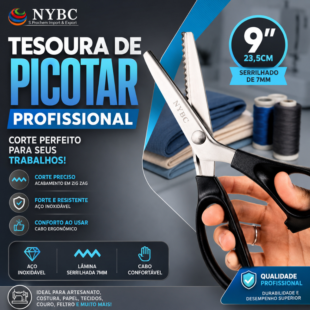 Tesoura de Picotar Profissional Tecidos Artesanato  - AERO