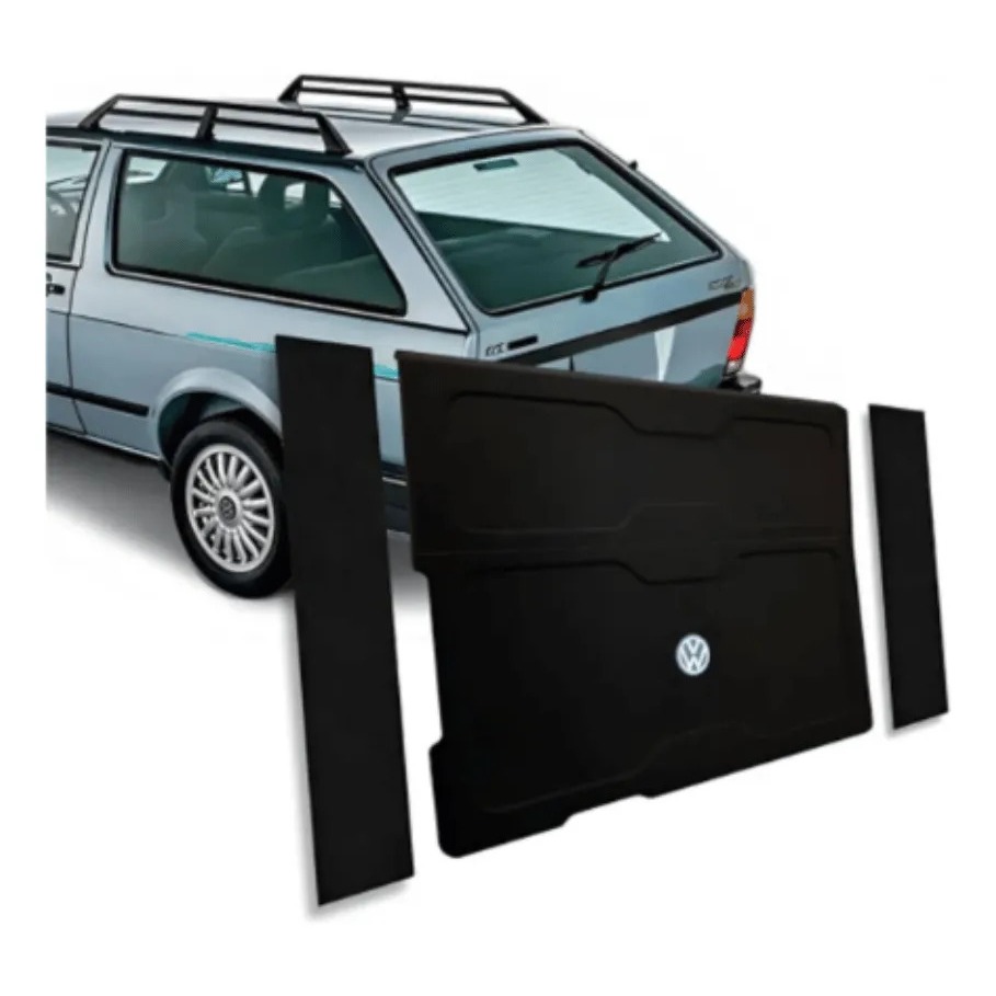 Tampão Bagagito Porta Malas Volkswagen Parati Quadrada 1987 a 1996 Carpete Preto R-Acoustic