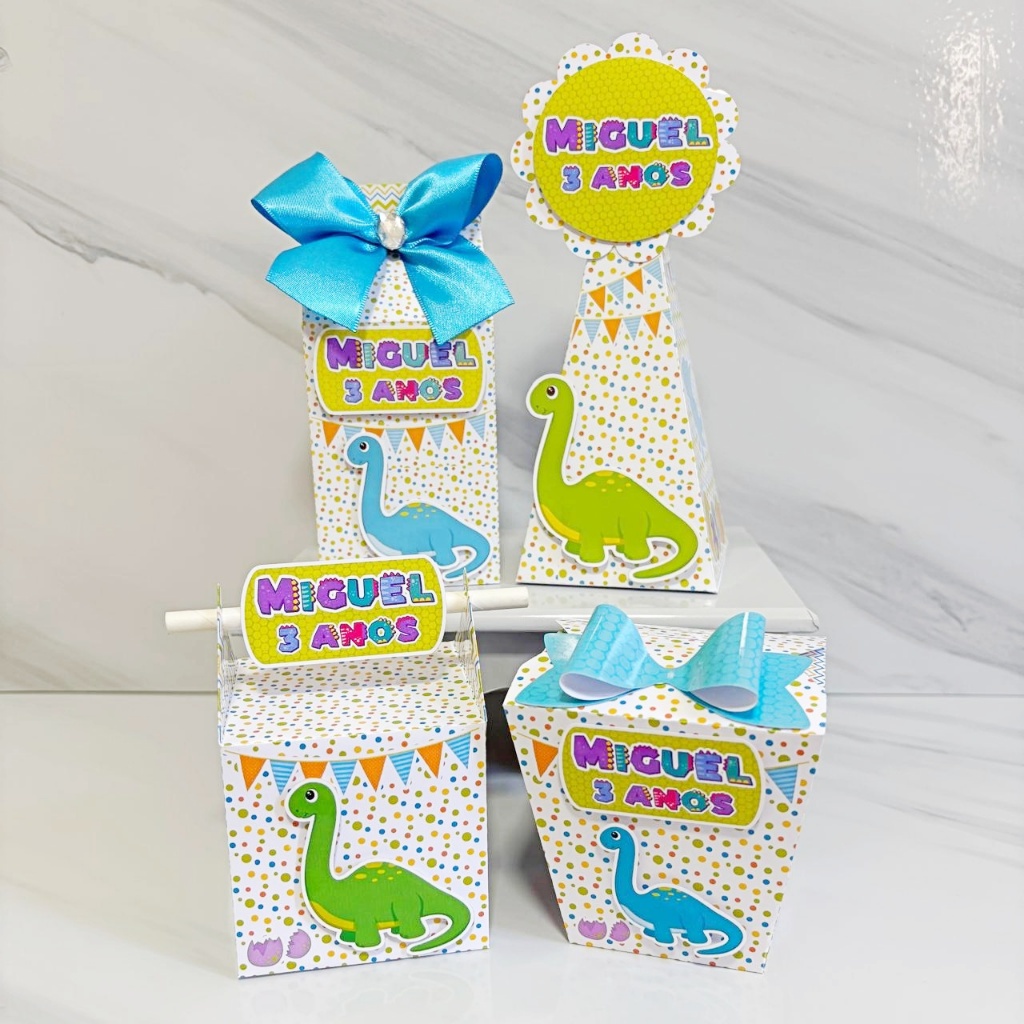 Kit Caixas Dinossauro Personalizado Lembrancinha Festa Infantil Aniversário