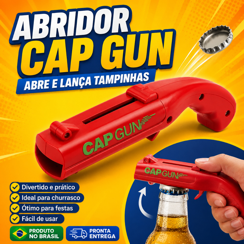 Abridor De Garrafa Lançador De Tampinhas Para Cerveja Churrasco Festa