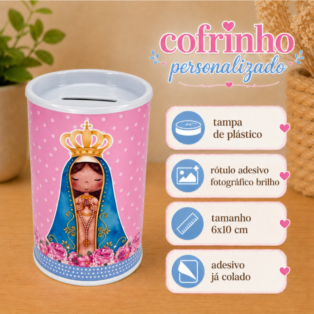 Kit Cofrinhos Personalizados tema Nossa Senhora Aparecida  festa aniversário lembrancinha