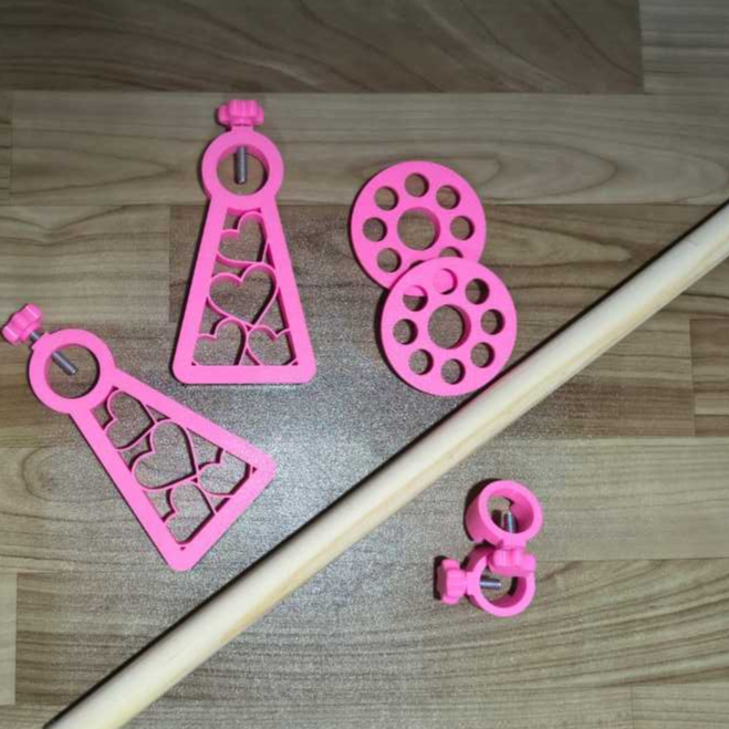 Suporte de bopp detalhes em coração para mesa ou laminadora compatível com várias marcas kits com e sem barra.