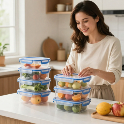 Kit 3 Potes Vidro 640ml Hermético Marmita Tampa Micro-ondas Geladeira Organizador Comida Frutas Alimentos