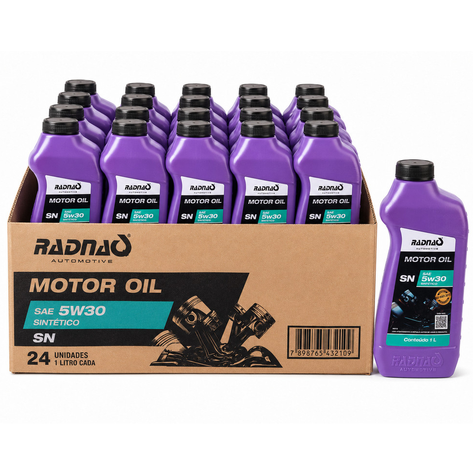 Kit 24L Óleo De Motor 5W30 API SN Sintético Radnaq 1 Litro