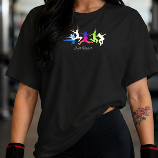 Camiseta Feminina Streetwear Oversized c/ Estampa JUST A DANCE Camisa 100% Algodão Uso Diário