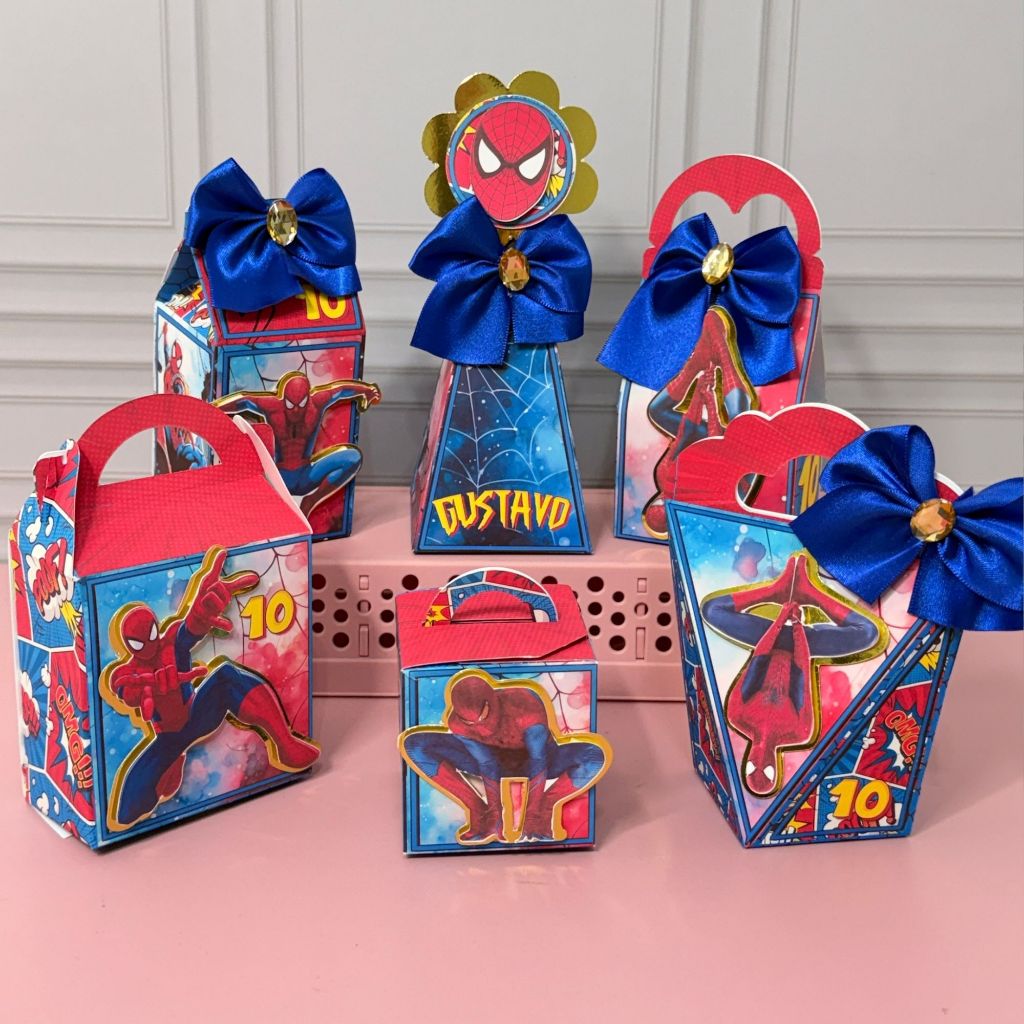 Lembrancinhas HOMEM ARANHA | Personalizadas com Nome e Idade │ 6 Modelos Apliques 3D │ Pegue e Monte