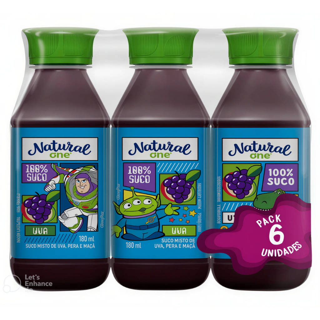 Pack 6 Unidades Suco Natural One Misto Uva e Maçã 180ml