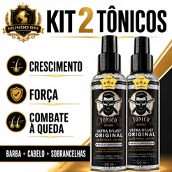 Kit 2 Tônico Capilar UltraDlust 15% Crescimento Barba Cabelo Sobrancelha Anti-queda Original 120ml