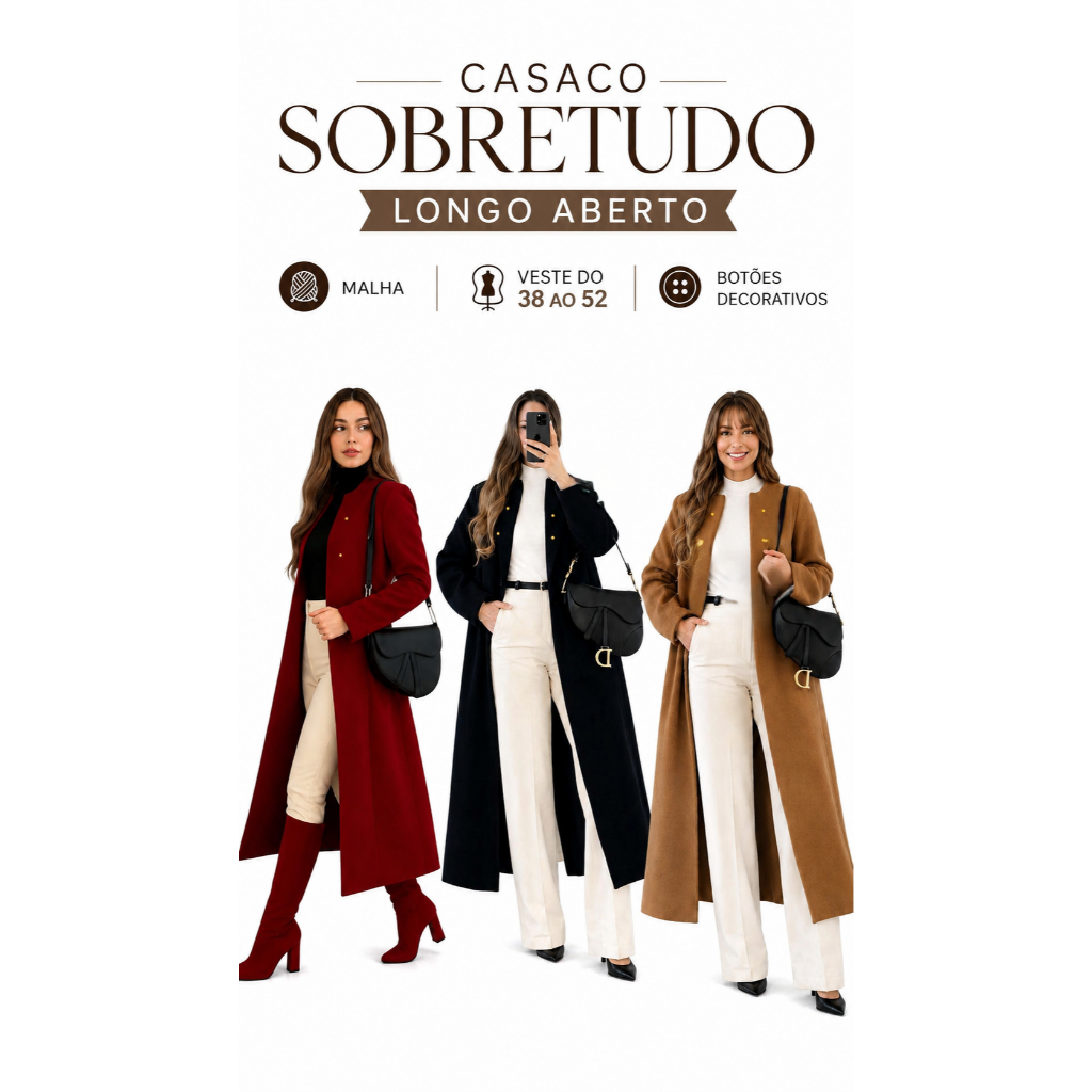 Casaco Evangélico Plus Sise Sobretudo Cardigã Social Não Amassa Moda Evangelica Elegante