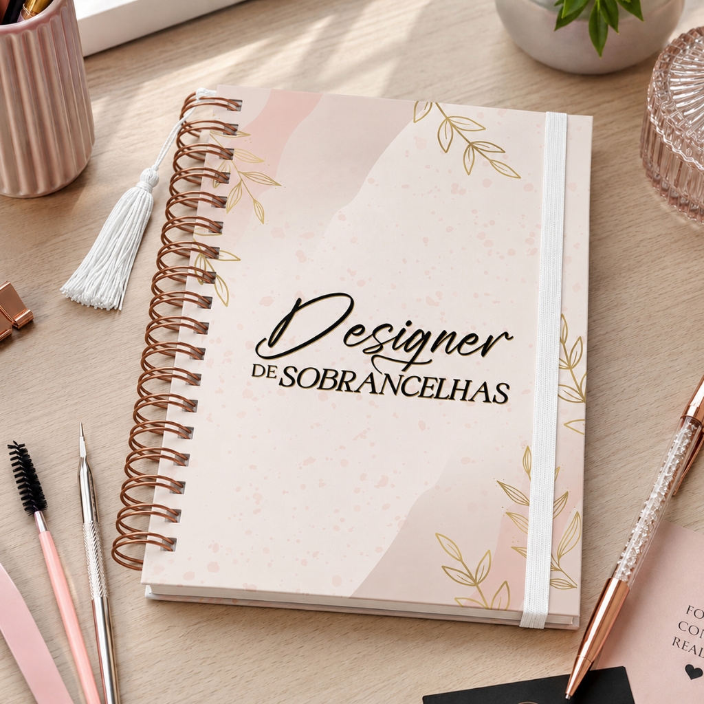 Caderneta Agendamento Designer de Sobrancelhas Caderno Agenda Design 365 Dias 30 em 30 Minutos