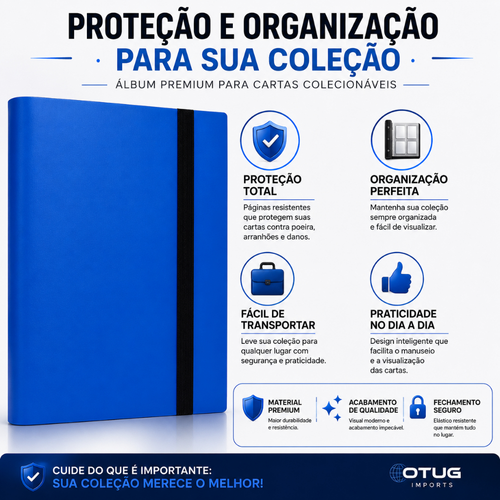 Fichário Álbum Grande para cartas Pokemon - Cabem 360 / 540 cartas- Pasta Porta Cartas — imagem 2 de 2
