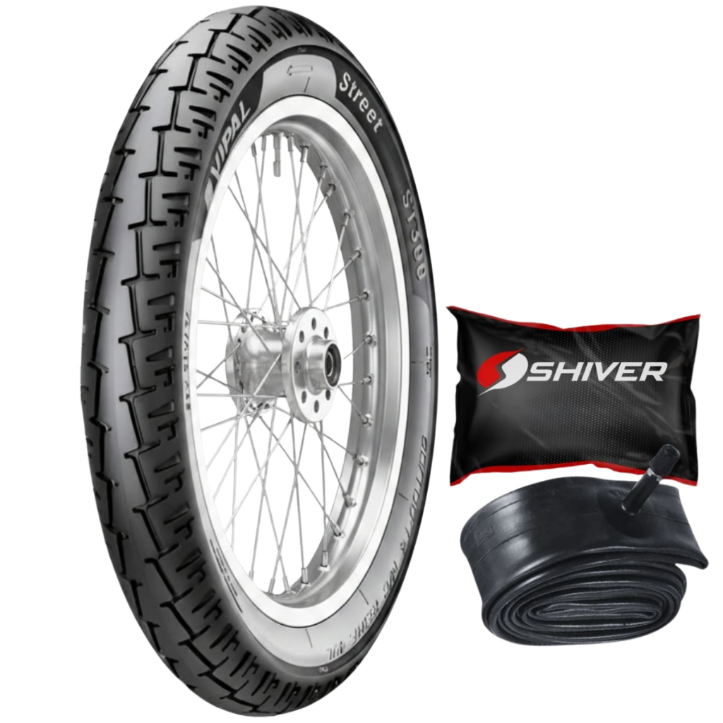 Pneu Traseiro Vipal Original St300 90/90-18 YBR 125 E FACTOR CG 125 TITAN FAN CARGO JOB TODAY YES 125 RIVA 150 + Camara