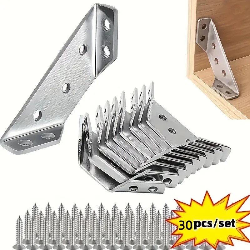 30pcs Conector De Canto De Aço Inoxidável Para Móveis Universal marcenaria montagem moveis
