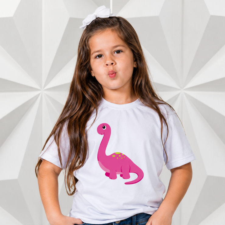 Roupa Infantil Menina Dinossauro Dino Rosa Pink Rex