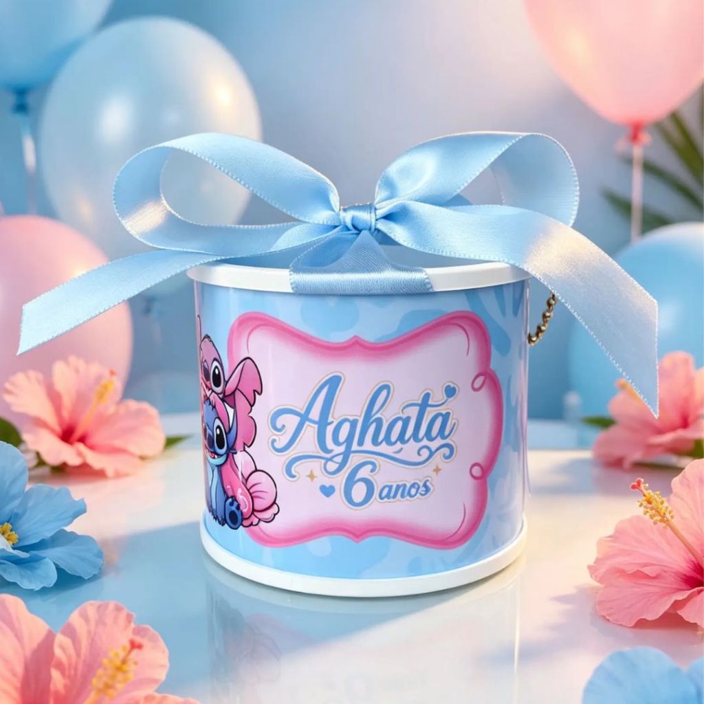 Kit Tubolata Personalizada Tema Stitch 5x6 - Lembrancinha Aniversário, Mesversário e Festa Infantil com ou sem Tag