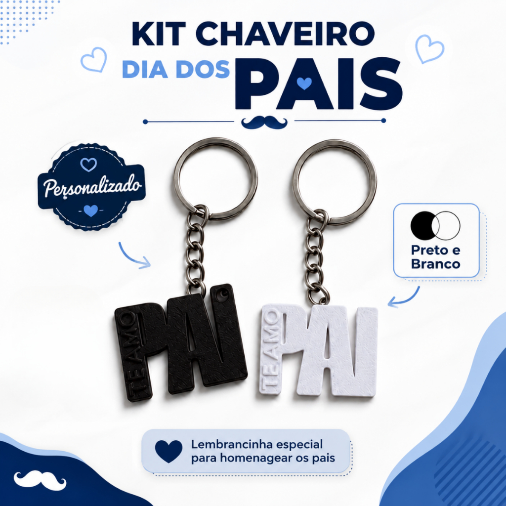 Kit Chaveiro Pai Dia Dos Pais Lembrancinha Presente Brinde Mimo Qualidade Premium