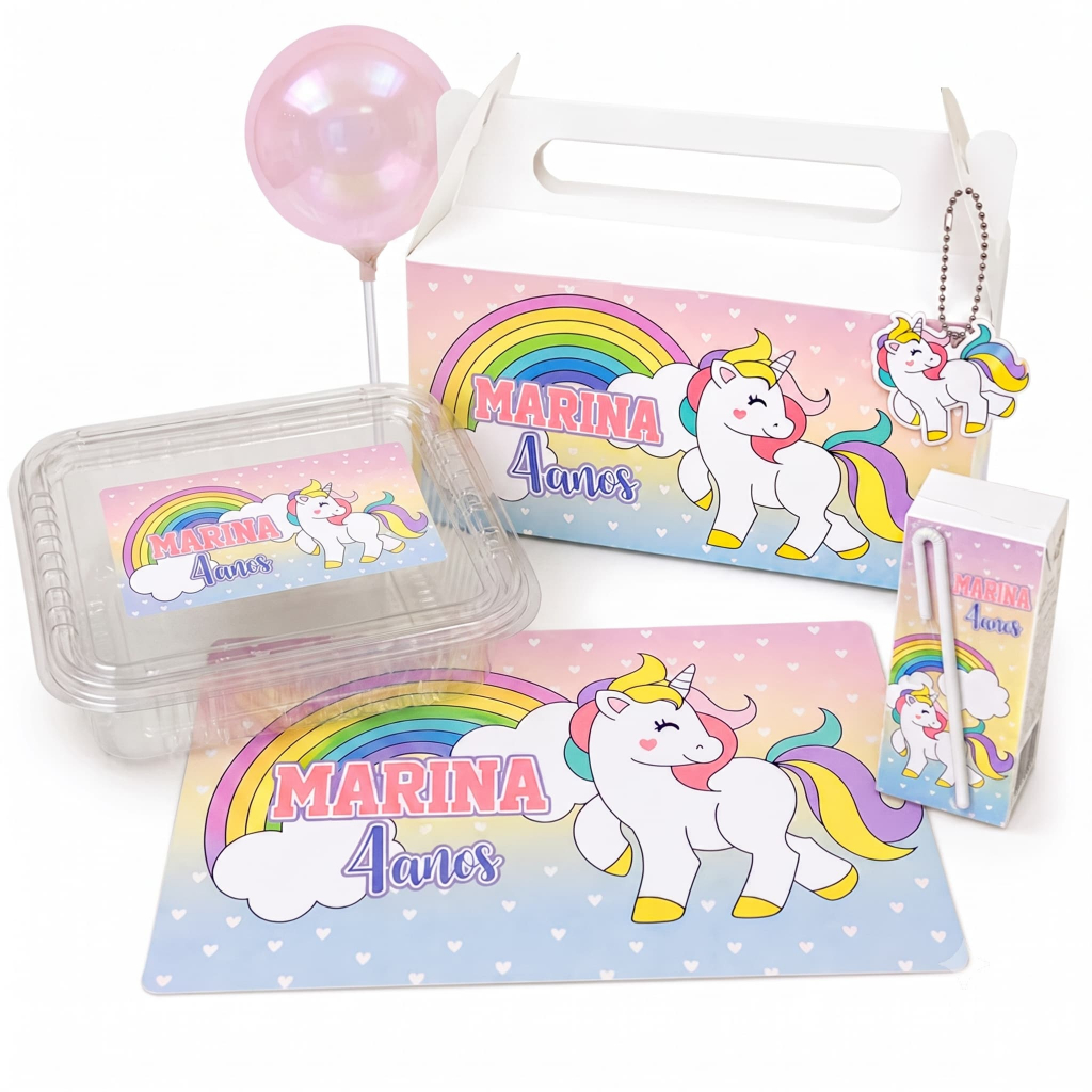 Kit Festa na Escola Personalizado Marmita Aniversário Infantil Todos os Temas Lembrancinha Escolar Completo
