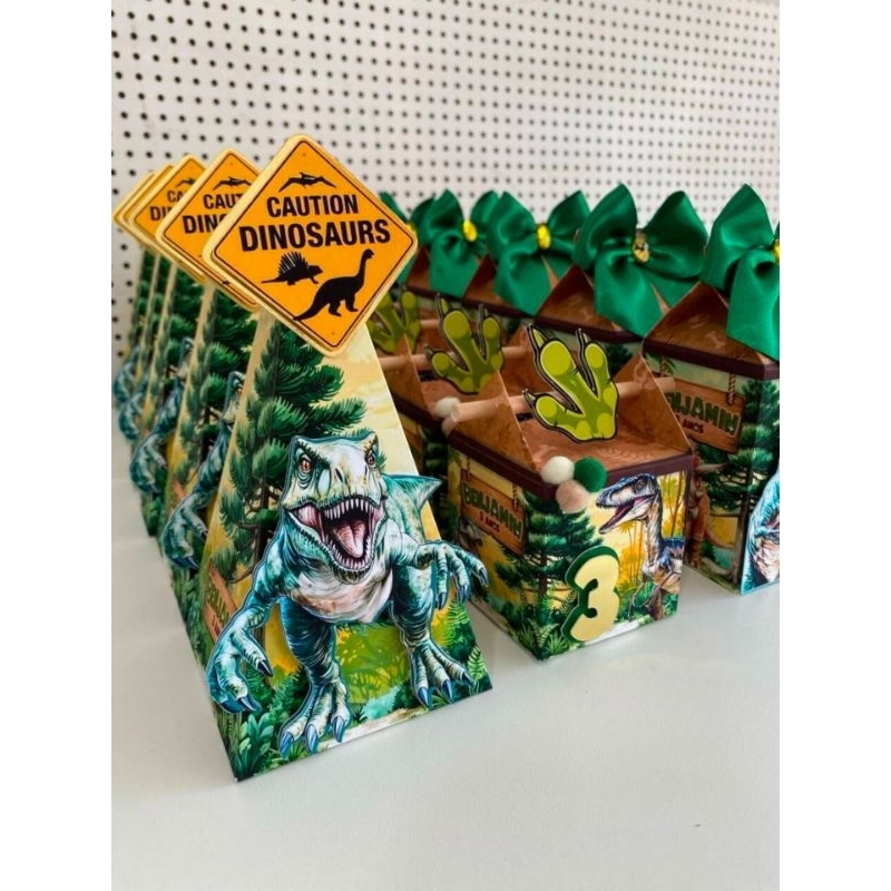 Kit Festa COM APLIQUES Jurassic Park Dinossauro - Caixinhas Personalizadas Lembrancinhas para Festa Infantil