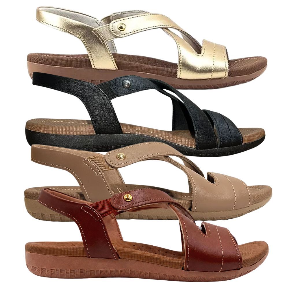 Sandalia Usaflex Feminina Ortopédica Conforto Couro Original Casual R1804