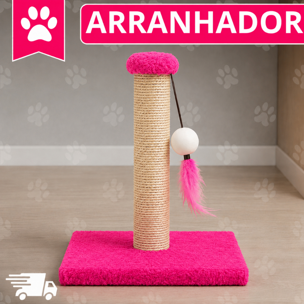 Arranhador Para Gatos Poste De Sisal Brinquedo Interativo *Artesanato Premium*