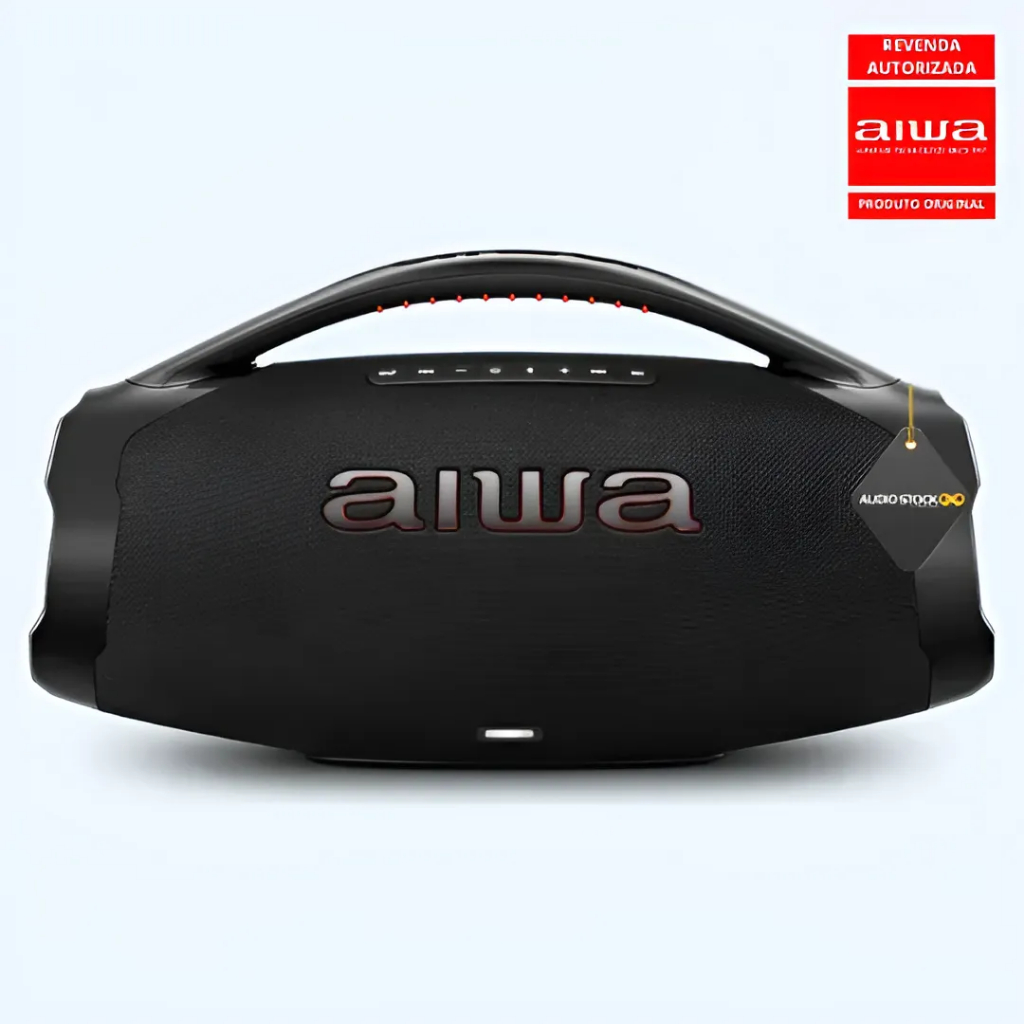 Aiwa Boombox Plus 200w Com Leitura Pen Drive De Musica 30hs De Bateria