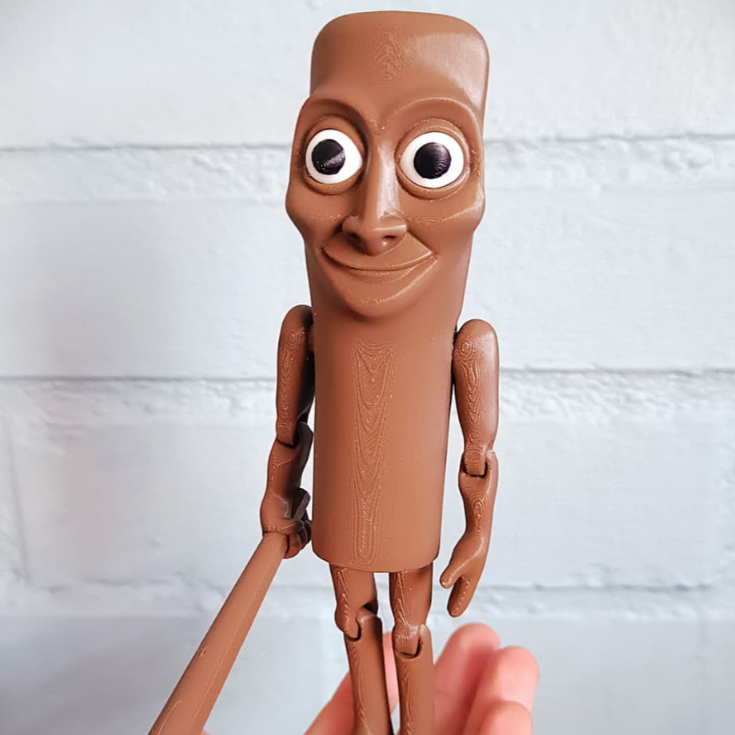 Boneco Articulado Tung Tung Tung Sahur 19cm Impressão 3D Colecionável