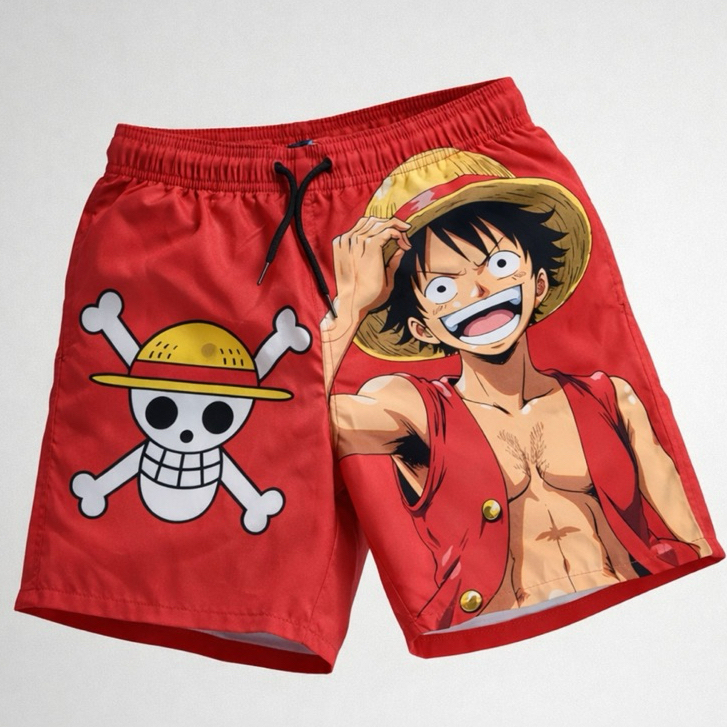 Short Tactel Anime Masculino Bermuda Secagem Rápida Mauricinho Praia Promoção Verão 2026 Desenho Academia Dia a Dia