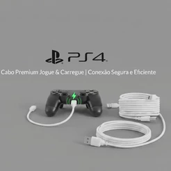 Kit 2 Cabo Para Carregar Controle Para Ps4 Xbox one Envio Imediato 3 Metros