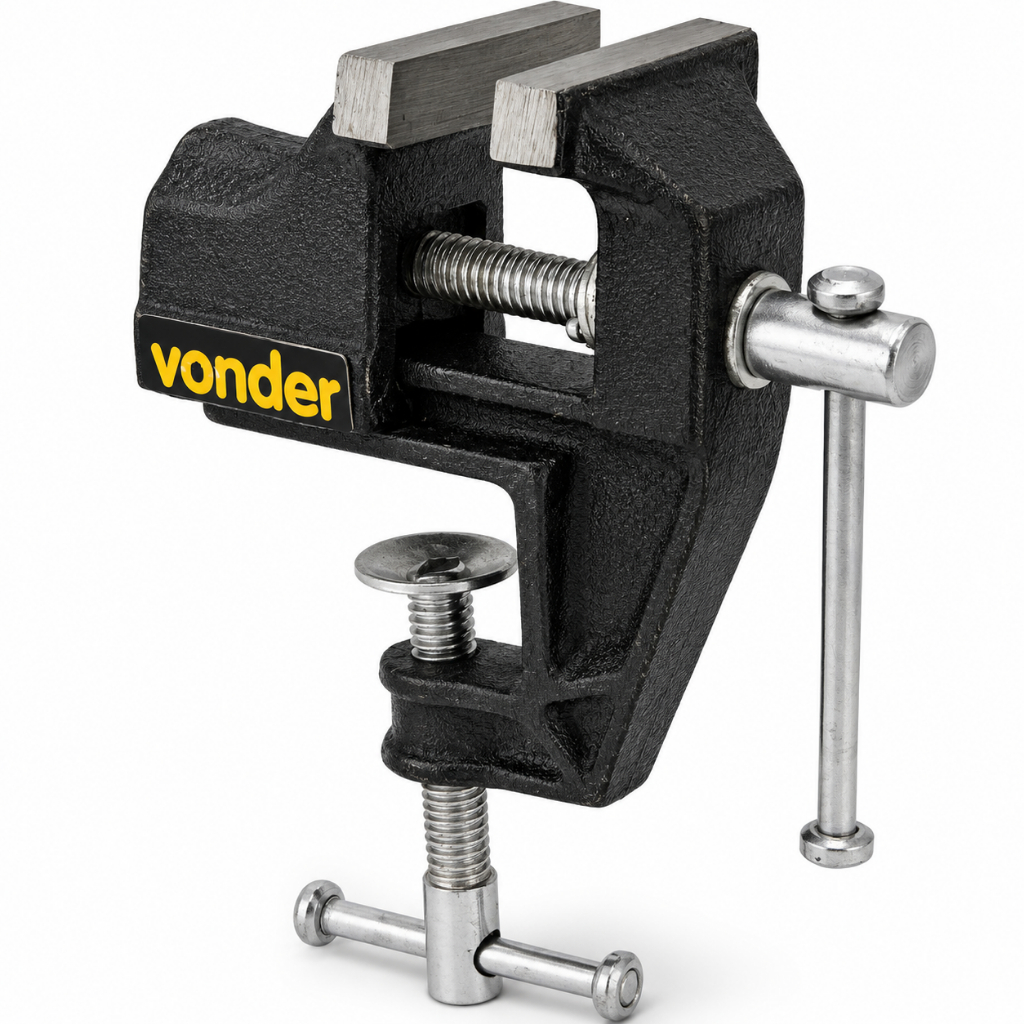 Morsa Torno de Bancada Fixo Mini 2.1/2" com Base e Grampo de Fixação para Pequen