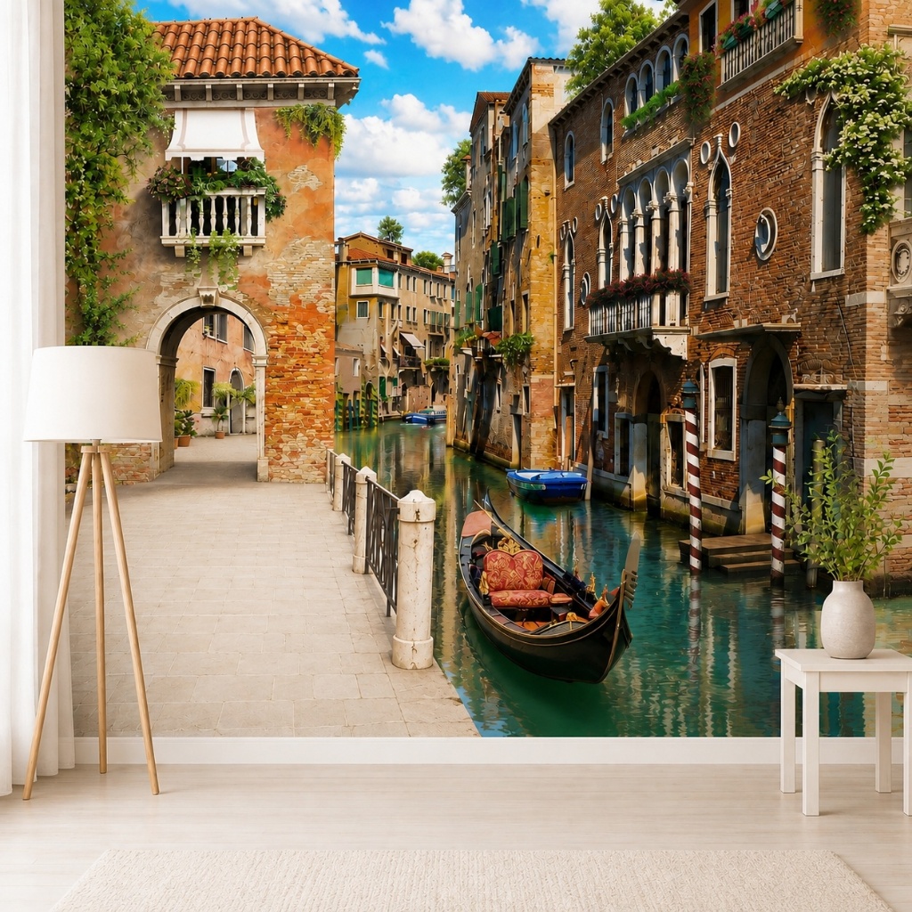 Papel de Parede Personalizado Rua de Veneza Decoração Inove