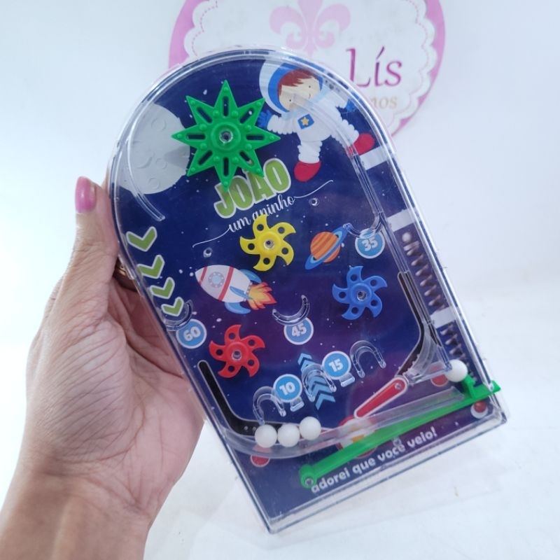 Jogo Fliperama Pinball Personalizado Festa Astronauta | Lembrancinha Aniversário Infantil