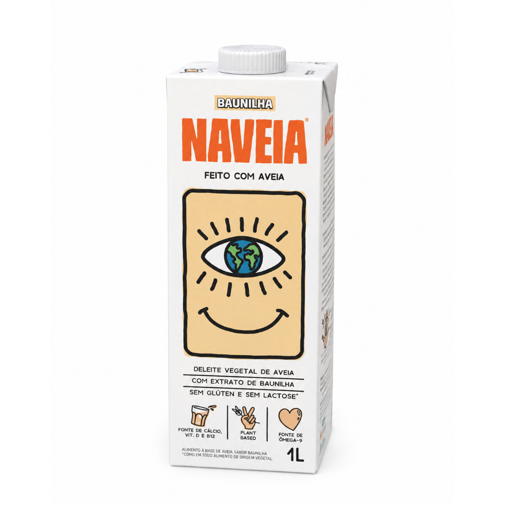 Leite Vegetal De Aveia Naveia Baunilha 1L Sem Glúten Vegano e Sem lactose