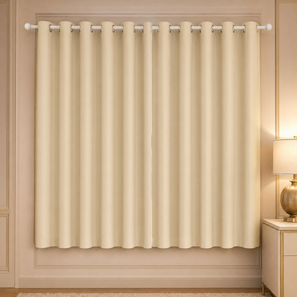 Cortina Blackout PVC Corta Luz 100% com Ilhós para Quarto Sala Janela Várias Medidas e Cores Lavável