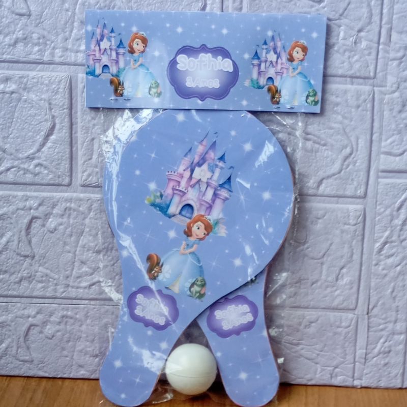 kit Raquete personalizada Princesa Sofia Lembrancinha Aniversário kit festa