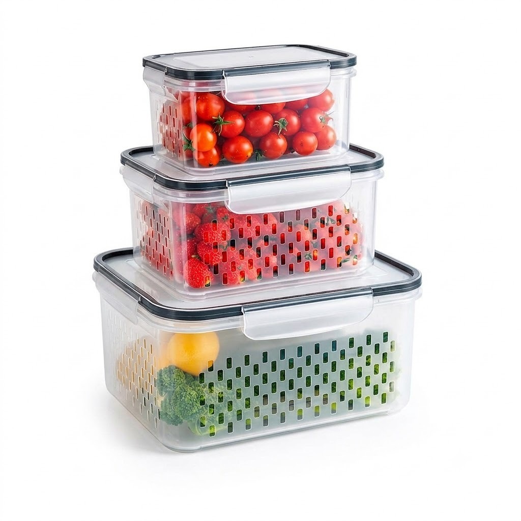 Pote Hermético Transparente com Tampa Vedação Organizador de Alimentos Porta Mantimentos Resistente