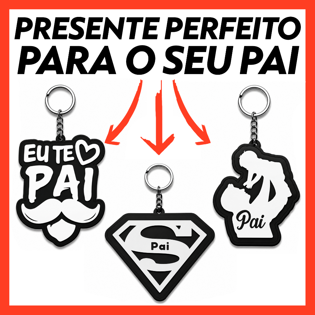 Kit Chaveiros Dia dos Pais Resinado Lembrancinhas Mimo Presente Mimo Qualidade