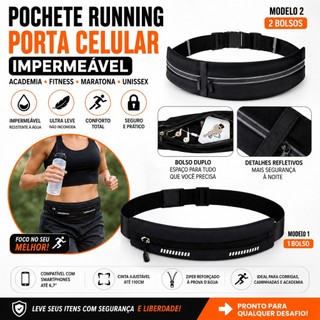 Pochete Running Porta Celular Impermeável Academia Fitness Maratona Unissex