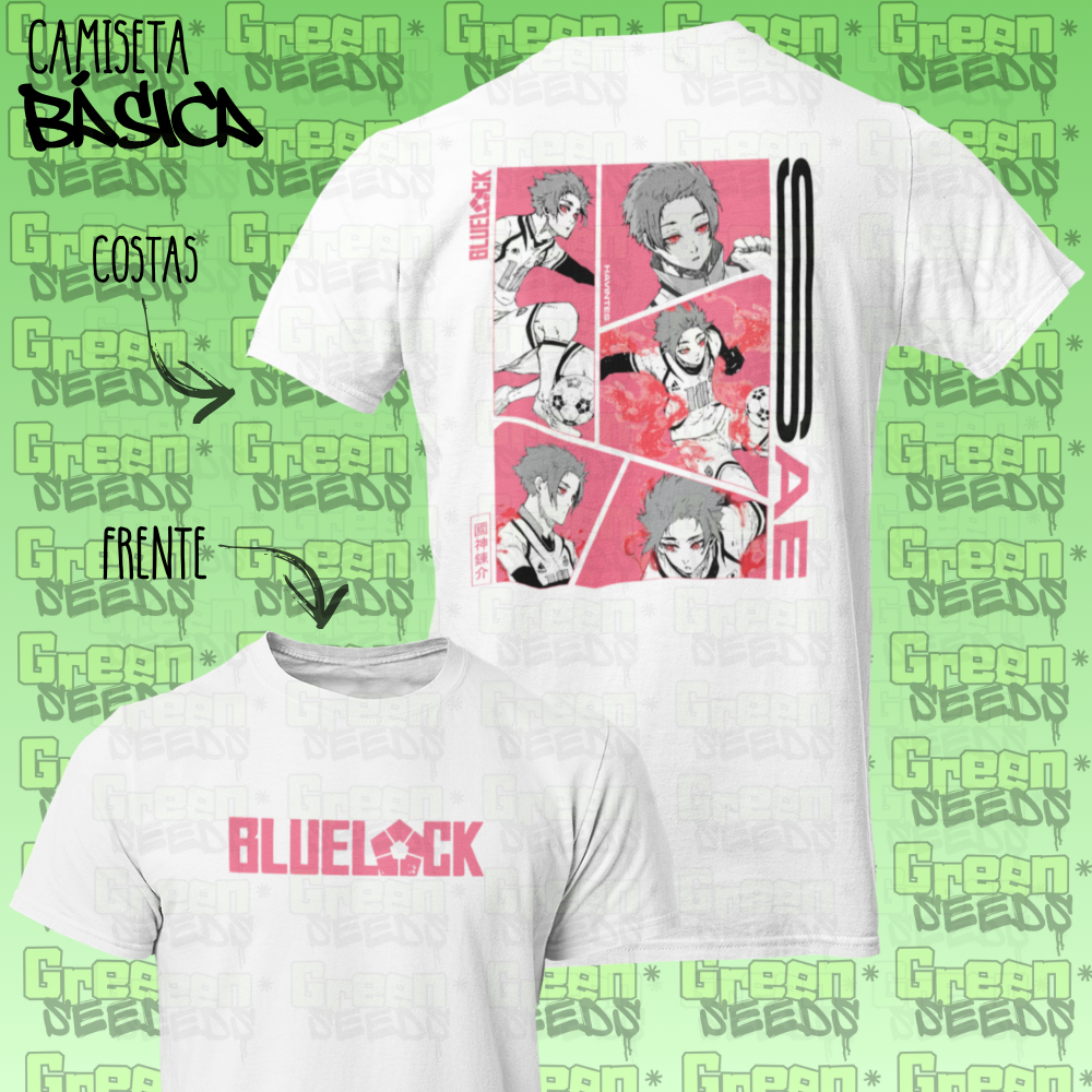 Camiseta Básica Itoshi Sae Camisa Blue Lock Anime Blusa 100% Algodão Personagem Mangá Geek Futebol Adulto E Infantil