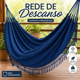 Rede de Descanso Reforçada CORES - Grossa e Confortável | Tecido Resistente