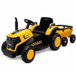 Trator Compact 12v Elétrico Infantil Carrinho de Passeio com Carretinha Controle Remoto Carro Zippy